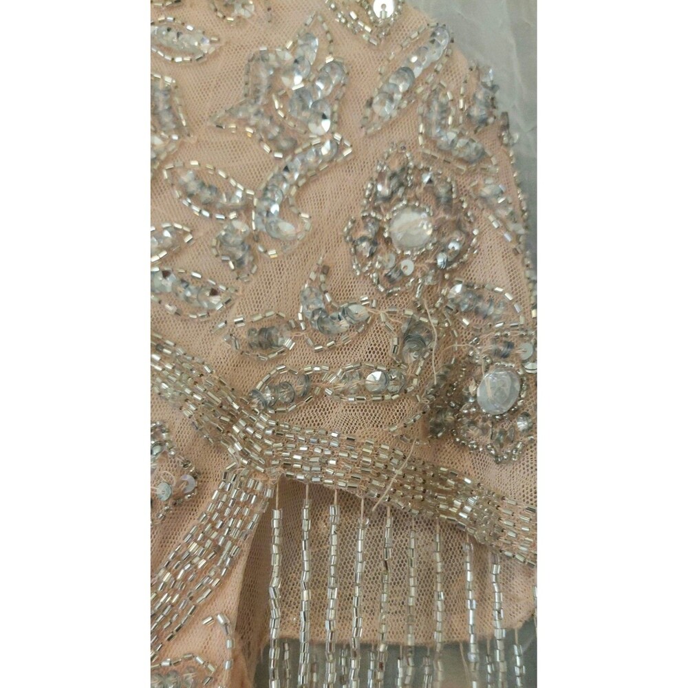 Mac Duggal Size 8 #4715 Platinum Embellished Cap Sleeve Mermaid Gown Dress *read - Picture 5 of 11